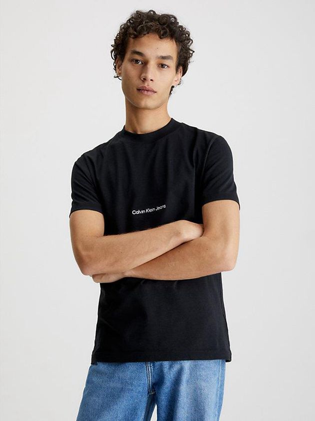 Calvin Klein USA Slim Logo Mens T-Shirt Black 7382591-KC